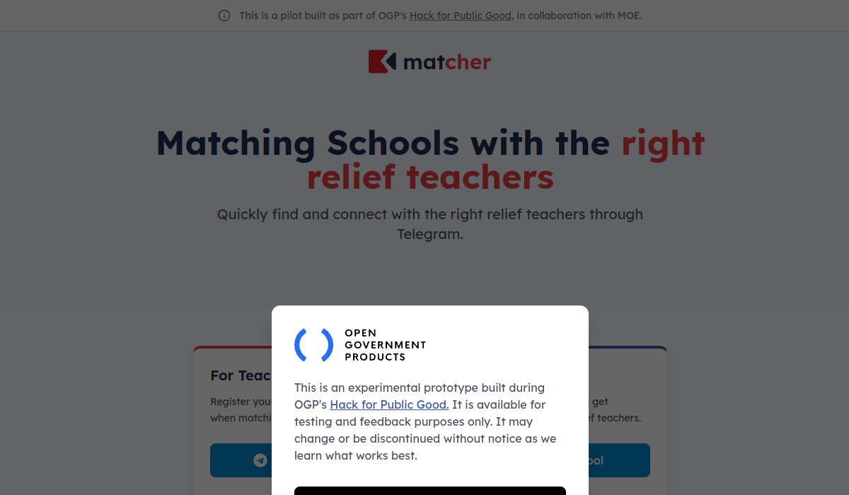 matCHER interface preview